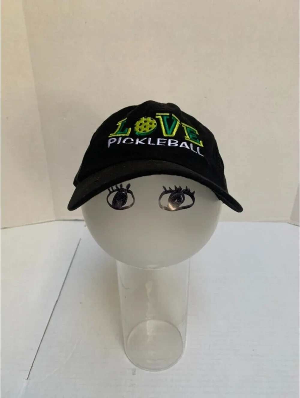 Love Pickleball Black Baseball Cap Hat